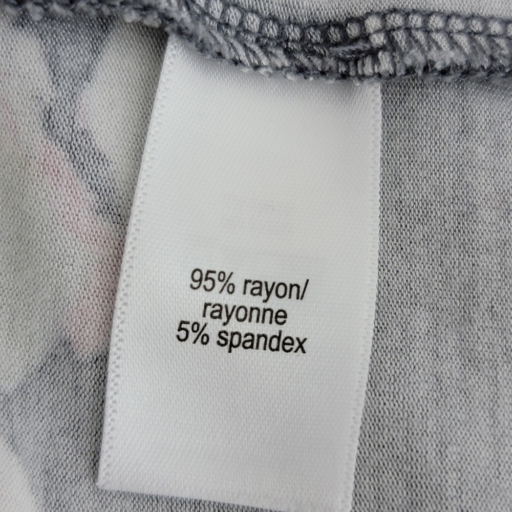 24/7 by Maurices Womens XXL Soft Gray Floral Short Sleeve Crew Neck Tee T-Shirt - Picture 6 of 8